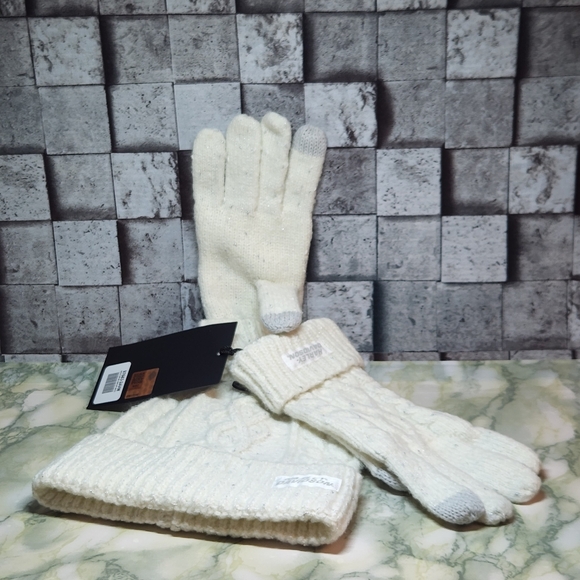 Harley- davidson White sparkly Knit Hat Gloves Set ( One Size ) - Picture 4 of 10